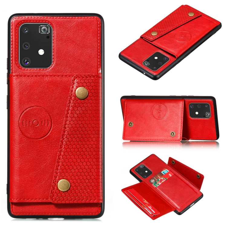 For Galaxy A91 / M80s PU + TPU Shockproof Magnetic Protective Case with Card Slots