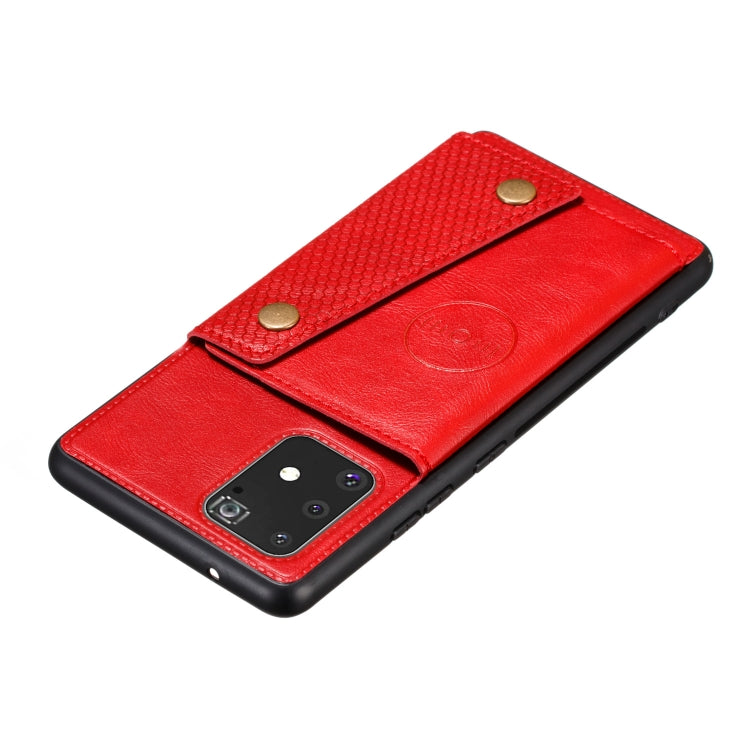 For Galaxy A91 / M80s PU + TPU Shockproof Magnetic Protective Case with Card Slots