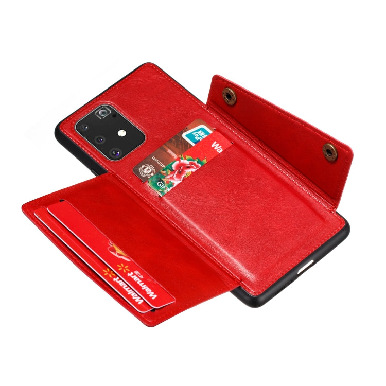 For Galaxy A91 / M80s PU + TPU Shockproof Magnetic Protective Case with Card Slots
