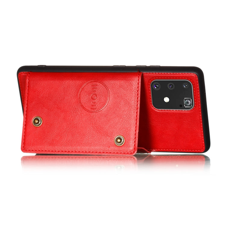 For Galaxy A91 / M80s PU + TPU Shockproof Magnetic Protective Case with Card Slots