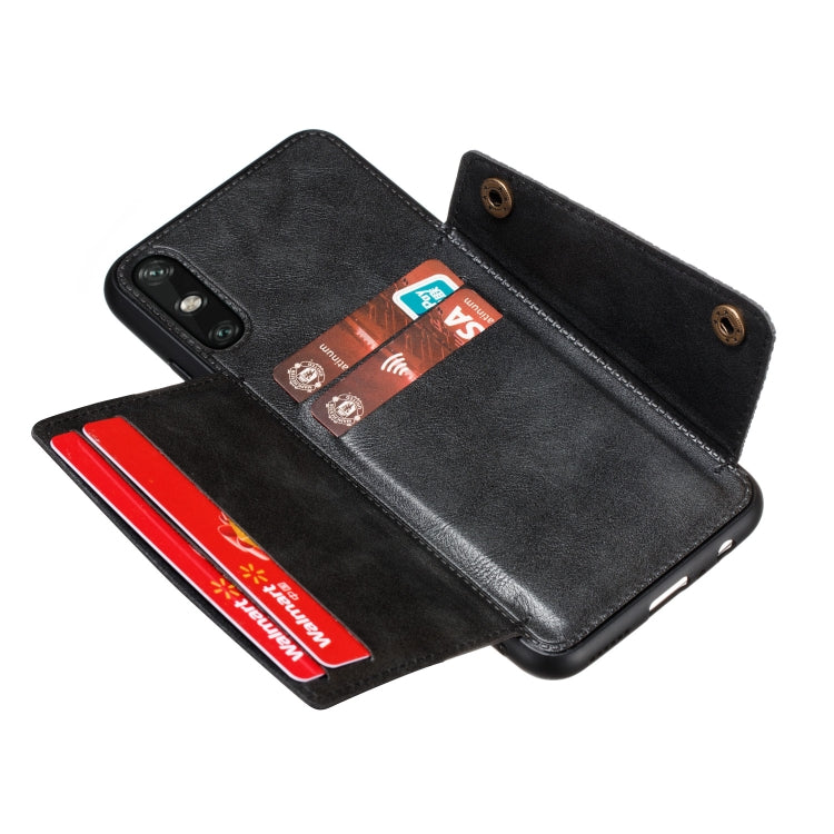 For Huawei Enjoy 10e PU + TPU Shockproof Magnetic Protective Case with Card Slots