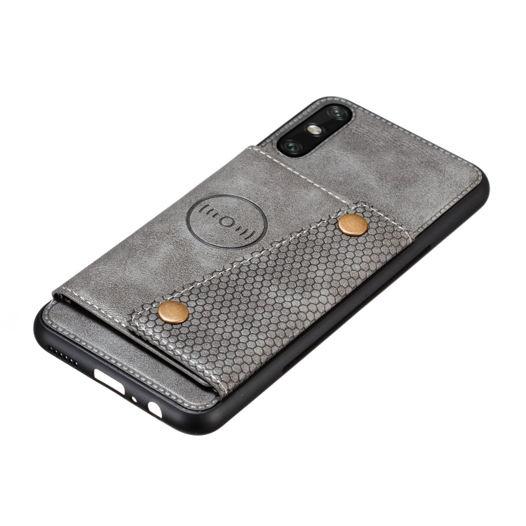 For Huawei Enjoy 10e PU + TPU Shockproof Magnetic Protective Case with Card Slots