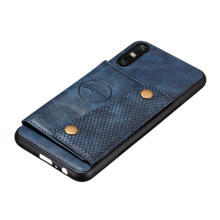 For Huawei Enjoy 10e PU + TPU Shockproof Magnetic Protective Case with Card Slots