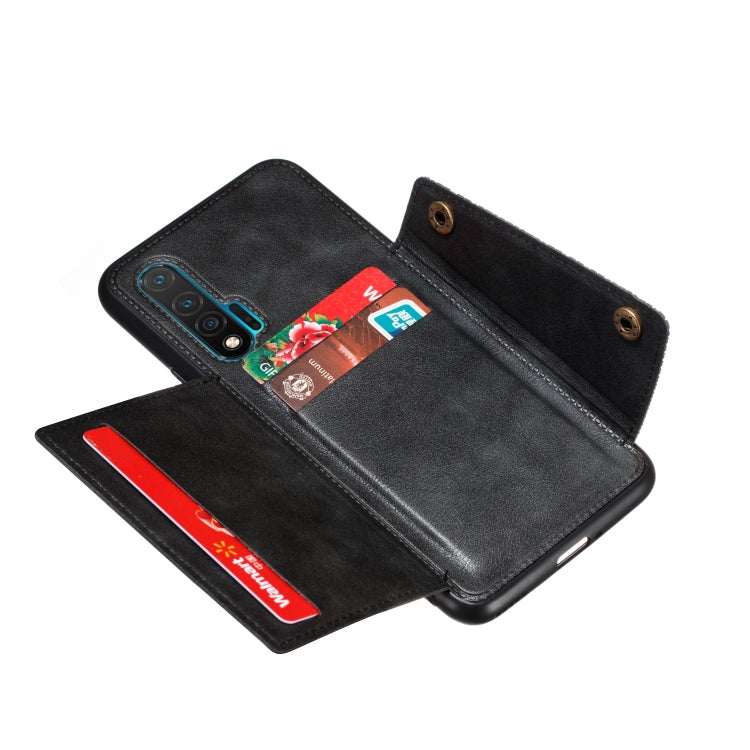 For Huawei Nova 6 PU + TPU Shockproof Magnetic Protective Case with Card Slots