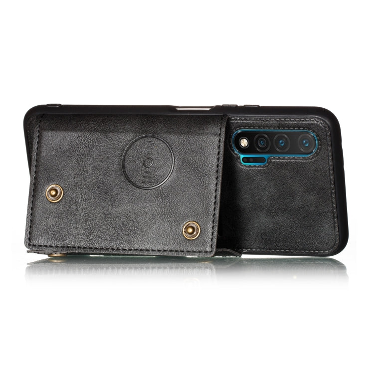 For Huawei Nova 6 PU + TPU Shockproof Magnetic Protective Case with Card Slots