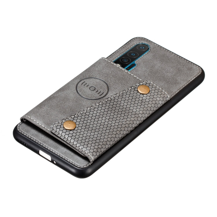 For Huawei Nova 6 PU + TPU Shockproof Magnetic Protective Case with Card Slots