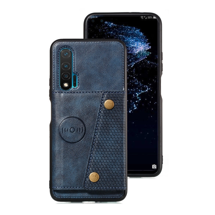 For Huawei Nova 6 PU + TPU Shockproof Magnetic Protective Case with Card Slots