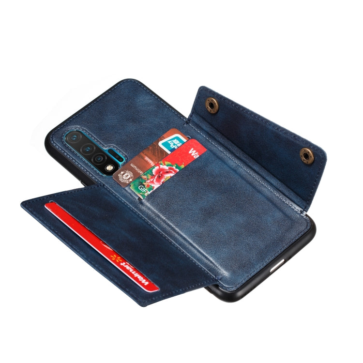 For Huawei Nova 6 PU + TPU Shockproof Magnetic Protective Case with Card Slots