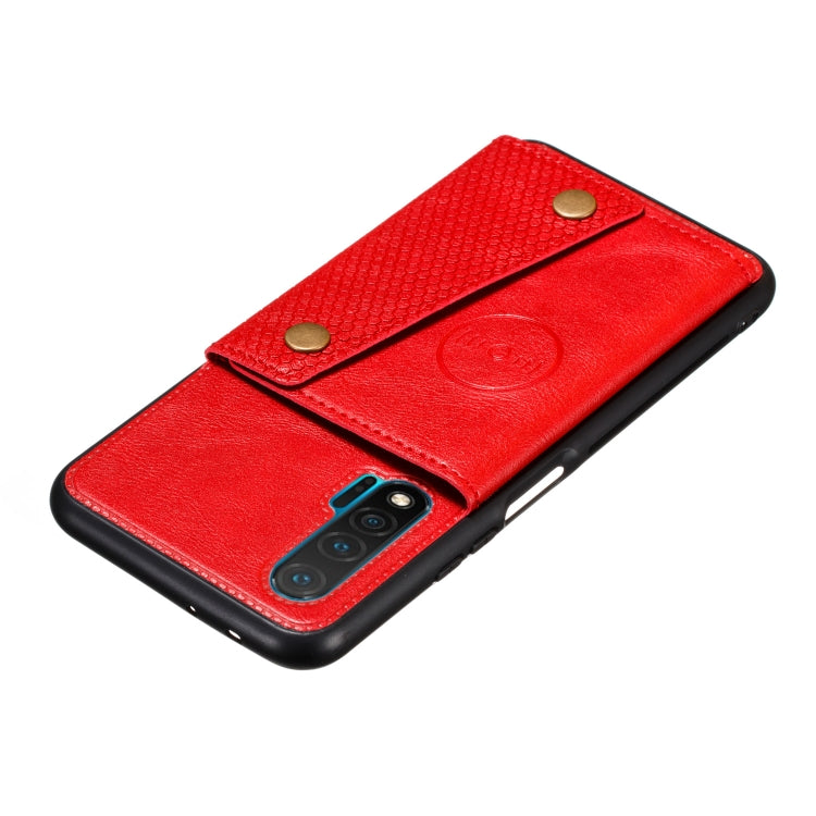 For Huawei Nova 6 PU + TPU Shockproof Magnetic Protective Case with Card Slots