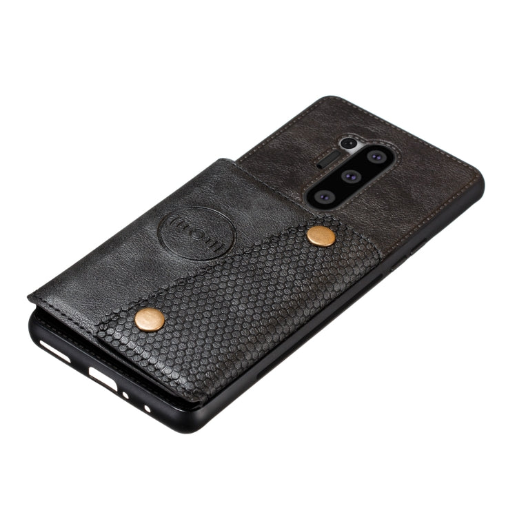 For OnePlus 8 Pro PU + TPU Shockproof Magnetic Protective Case with Card Slots