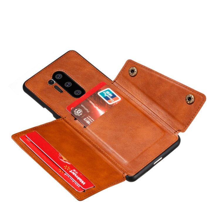 For OnePlus 8 Pro PU + TPU Shockproof Magnetic Protective Case with Card Slots