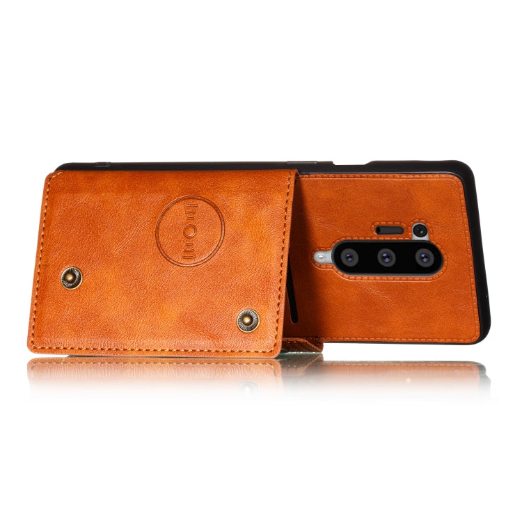 For OnePlus 8 Pro PU + TPU Shockproof Magnetic Protective Case with Card Slots