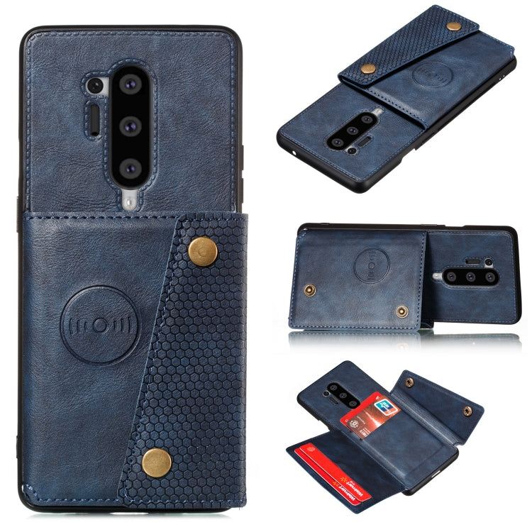 For OnePlus 8 Pro PU + TPU Shockproof Magnetic Protective Case with Card Slots
