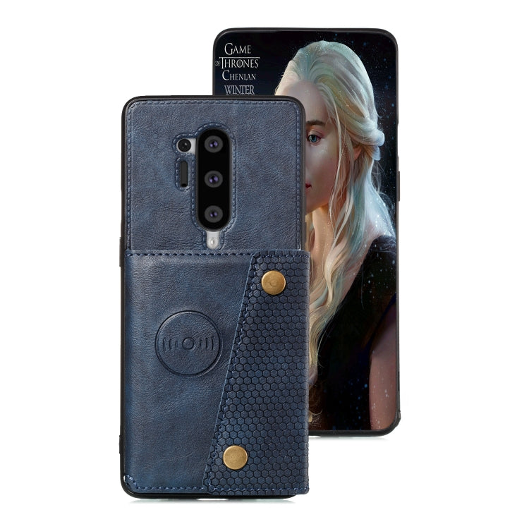 For OnePlus 8 Pro PU + TPU Shockproof Magnetic Protective Case with Card Slots
