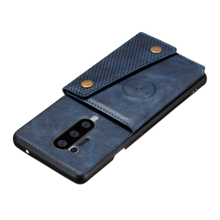 For OnePlus 8 Pro PU + TPU Shockproof Magnetic Protective Case with Card Slots