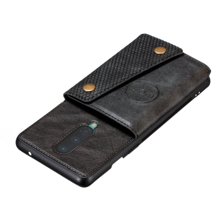 For OnePlus 8 PU + TPU Shockproof Magnetic Protective Case with Card Slots