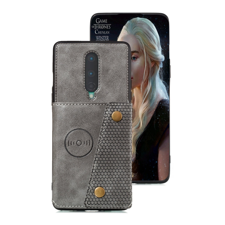 For OnePlus 8 PU + TPU Shockproof Magnetic Protective Case with Card Slots