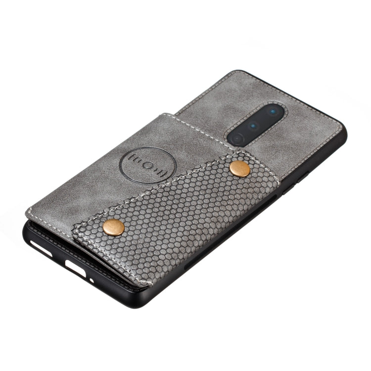 For OnePlus 8 PU + TPU Shockproof Magnetic Protective Case with Card Slots