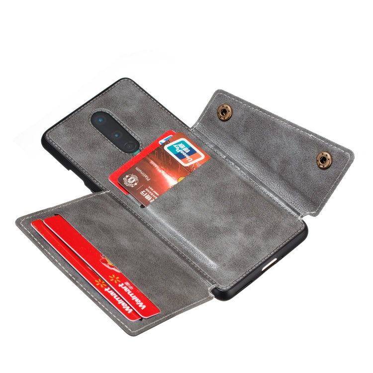 For OnePlus 8 PU + TPU Shockproof Magnetic Protective Case with Card Slots