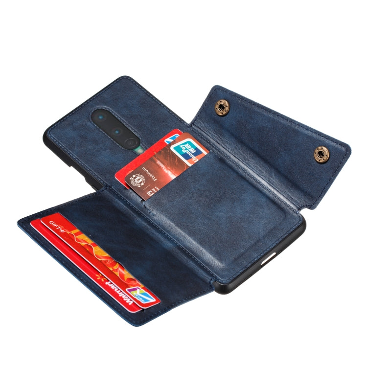 For OnePlus 8 PU + TPU Shockproof Magnetic Protective Case with Card Slots