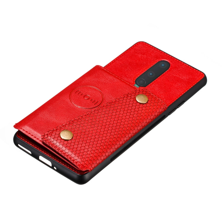 For OnePlus 8 PU + TPU Shockproof Magnetic Protective Case with Card Slots