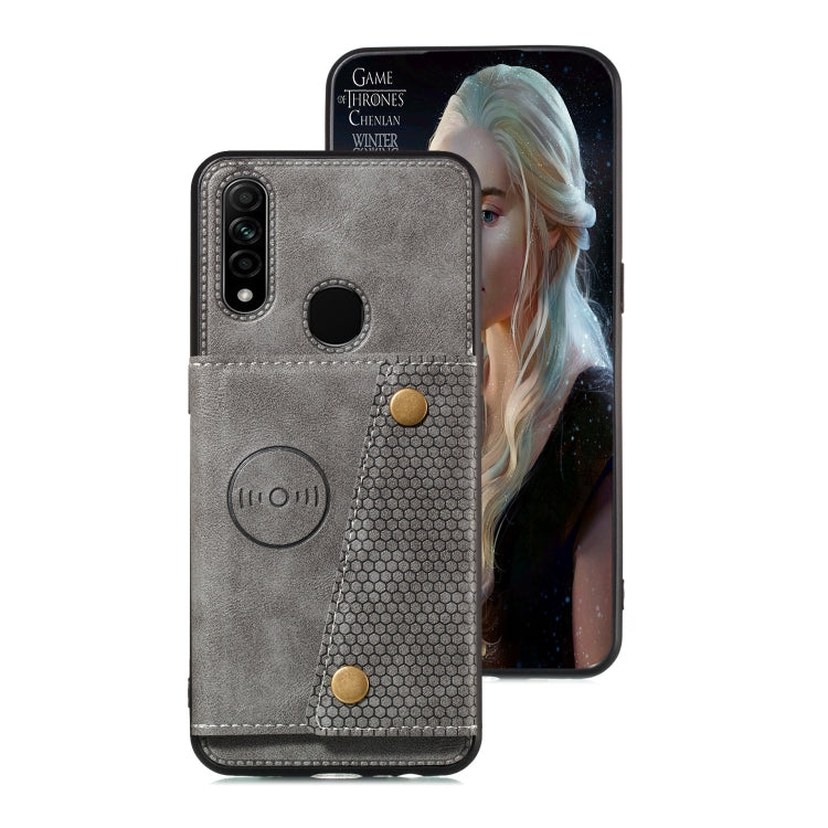 For OPPO A31 / A8 PU + TPU Shockproof Magnetic Protective Case with Card Slots