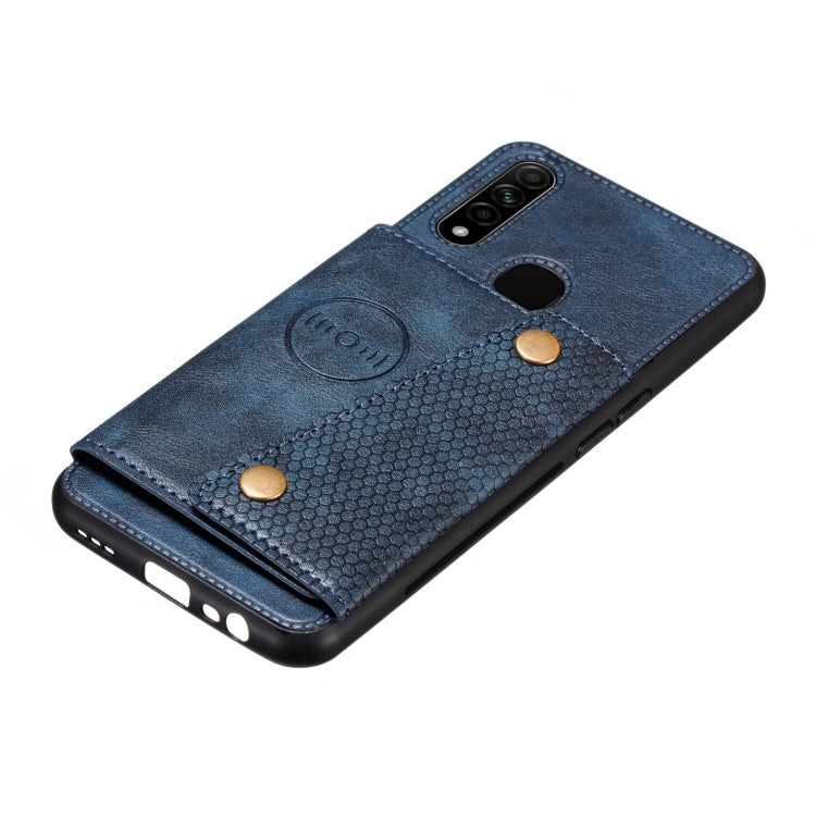 For OPPO A31 / A8 PU + TPU Shockproof Magnetic Protective Case with Card Slots