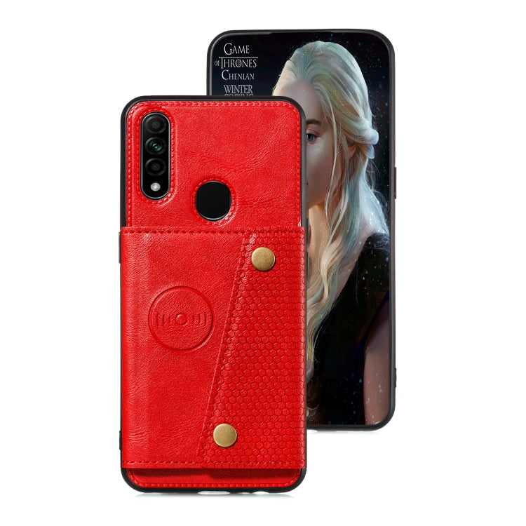 For OPPO A31 / A8 PU + TPU Shockproof Magnetic Protective Case with Card Slots