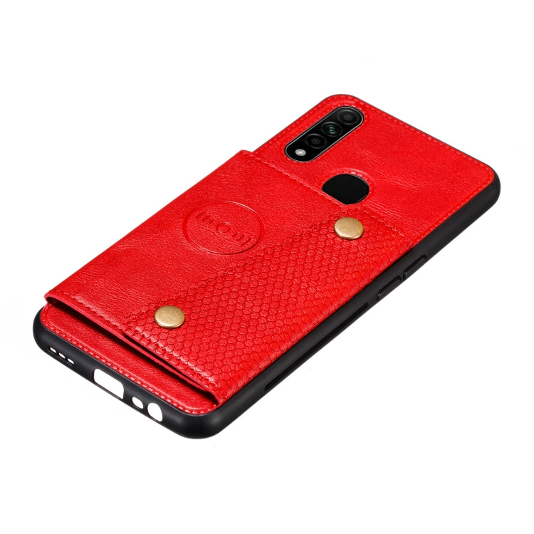 For OPPO A31 / A8 PU + TPU Shockproof Magnetic Protective Case with Card Slots