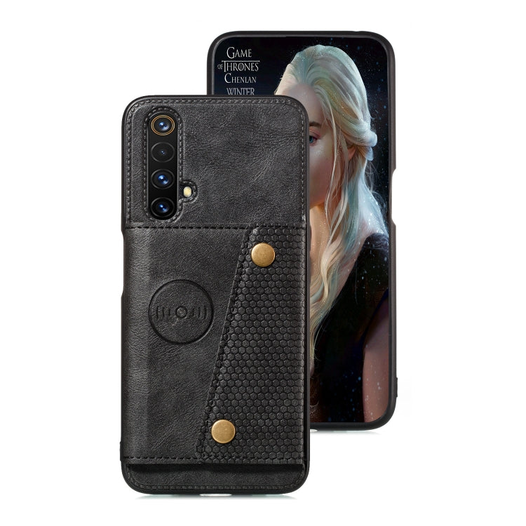 For OPPO Realme X50 PU + TPU Shockproof Magnetic Protective Case with Card Slots