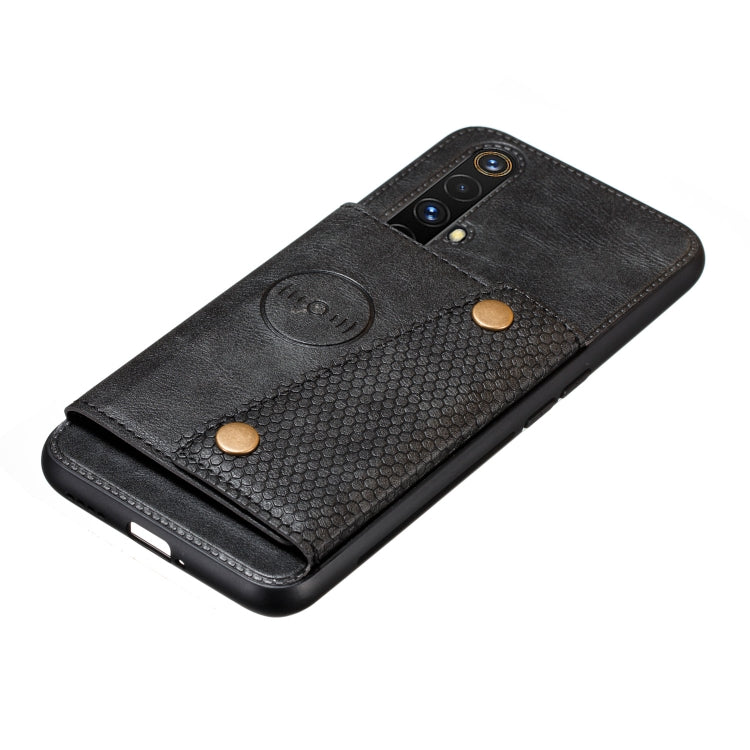 For OPPO Realme X50 PU + TPU Shockproof Magnetic Protective Case with Card Slots