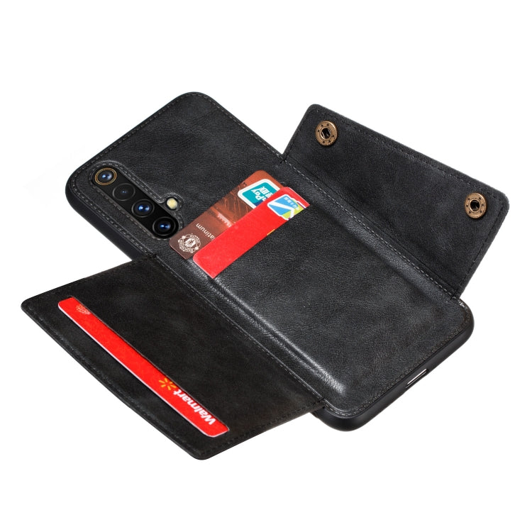 For OPPO Realme X50 PU + TPU Shockproof Magnetic Protective Case with Card Slots