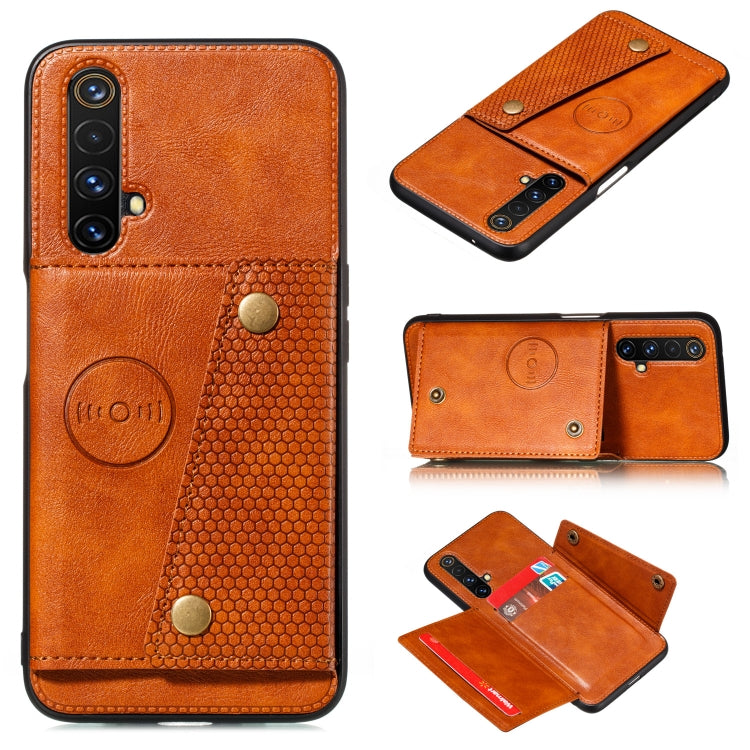 For OPPO Realme X50 PU + TPU Shockproof Magnetic Protective Case with Card Slots