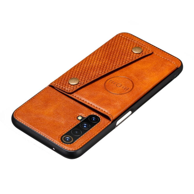 For OPPO Realme X50 PU + TPU Shockproof Magnetic Protective Case with Card Slots