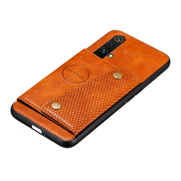 For OPPO Realme X50 PU + TPU Shockproof Magnetic Protective Case with Card Slots