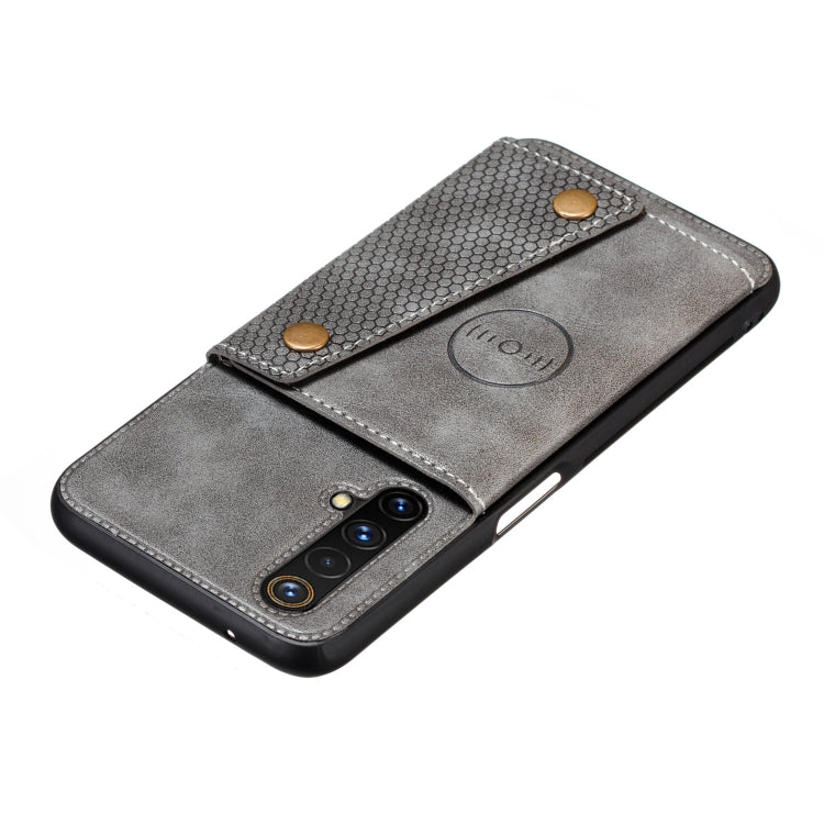 For OPPO Realme X50 PU + TPU Shockproof Magnetic Protective Case with Card Slots