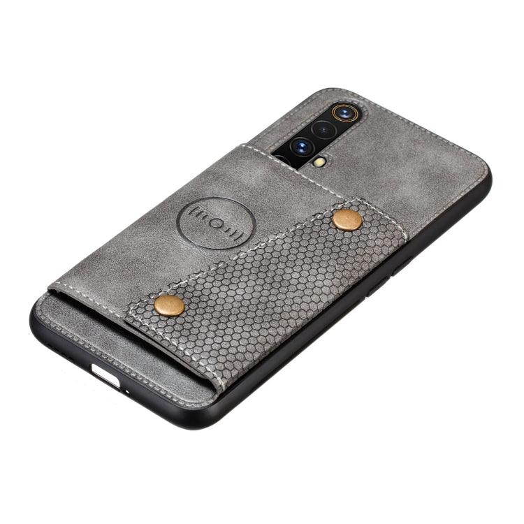 For OPPO Realme X50 PU + TPU Shockproof Magnetic Protective Case with Card Slots