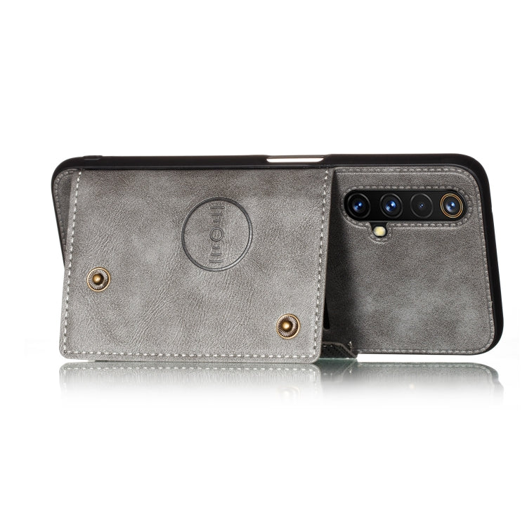 For OPPO Realme X50 PU + TPU Shockproof Magnetic Protective Case with Card Slots