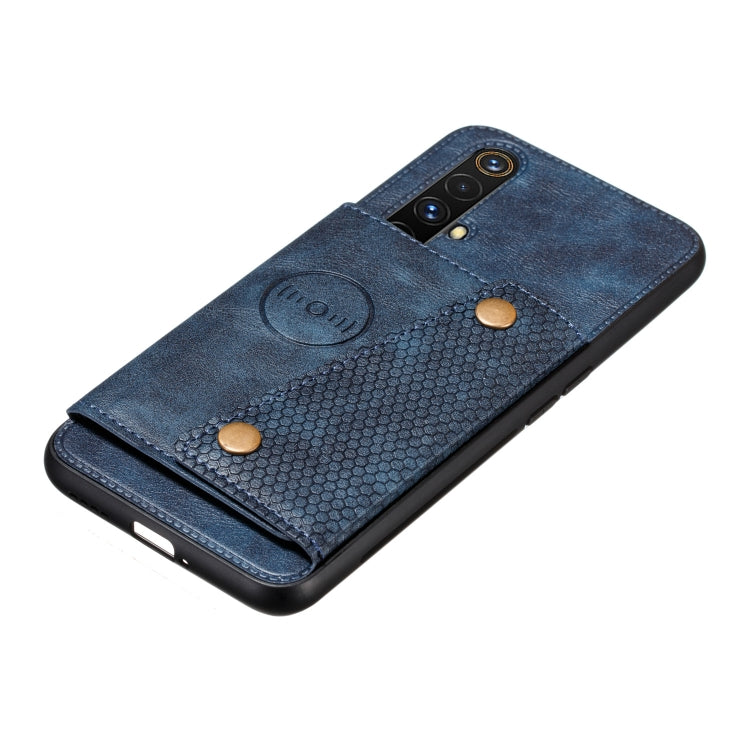 For OPPO Realme X50 PU + TPU Shockproof Magnetic Protective Case with Card Slots