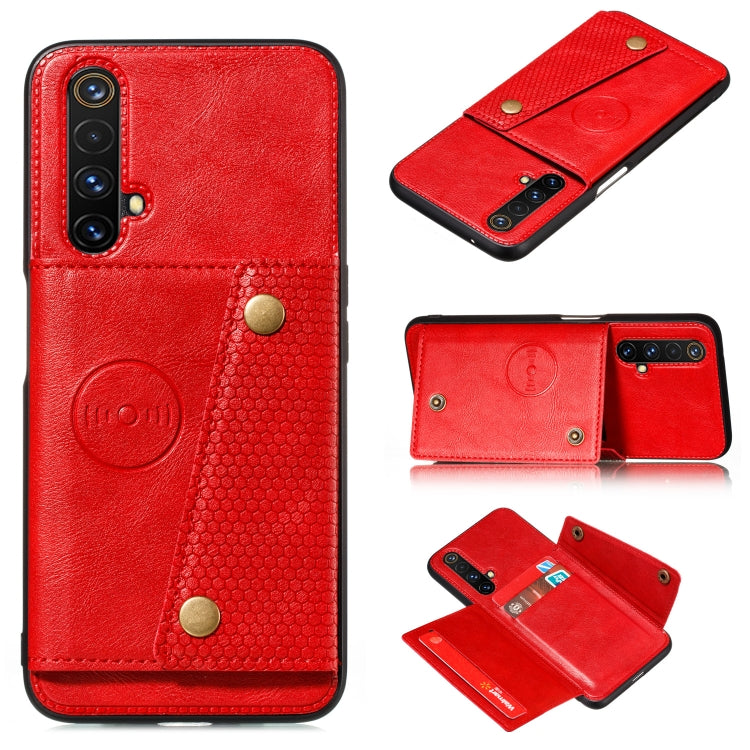 For OPPO Realme X50 PU + TPU Shockproof Magnetic Protective Case with Card Slots