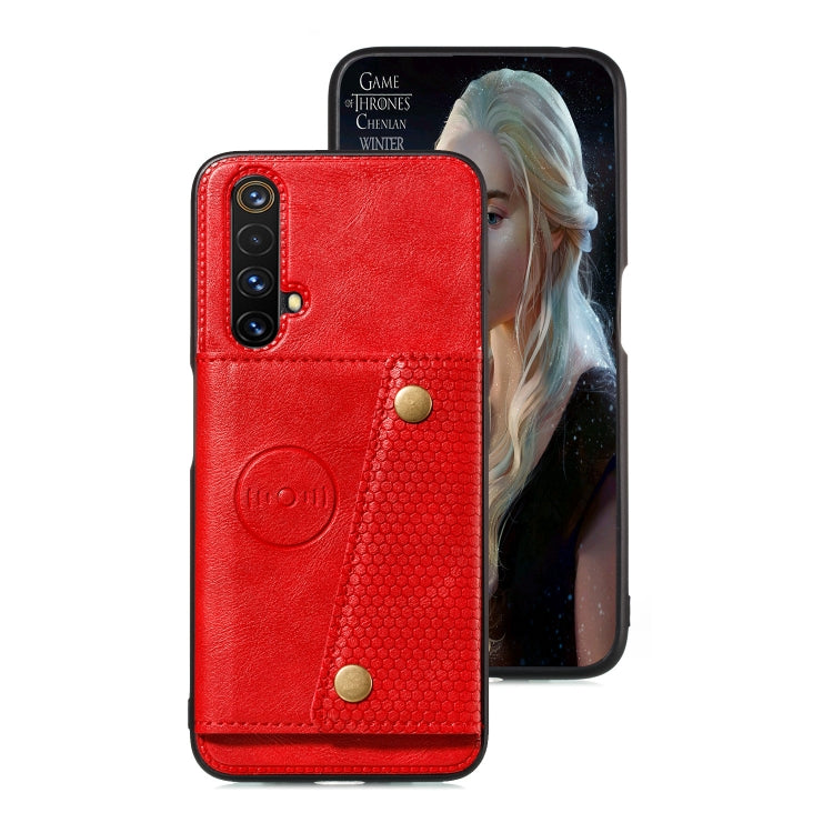 For OPPO Realme X50 PU + TPU Shockproof Magnetic Protective Case with Card Slots