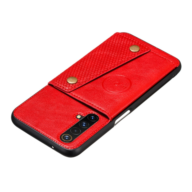 For OPPO Realme X50 PU + TPU Shockproof Magnetic Protective Case with Card Slots