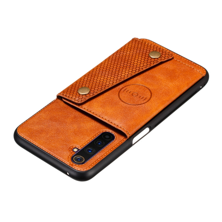 For OPPO Realme 6 Pro PU + TPU Shockproof Magnetic Protective Case with Card Slots