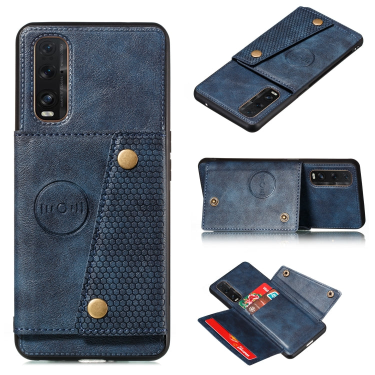 For OPPO Find X2 PU + TPU Shockproof Magnetic Protective Case with Card Slots