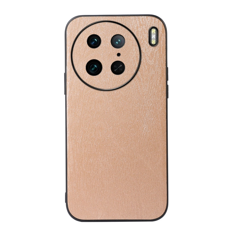For vivo X90 Pro Wood Texture PU Phone Case