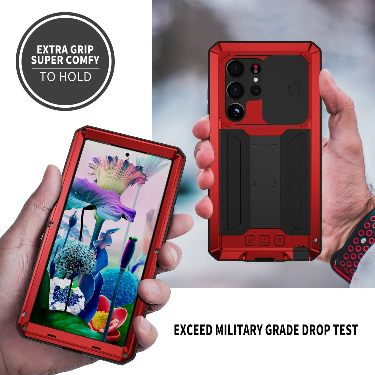 For Samsung Galaxy S23 Ultra 5G R-JUST Sliding Camera Design Life Waterproof Dustproof Shockproof Phone Case