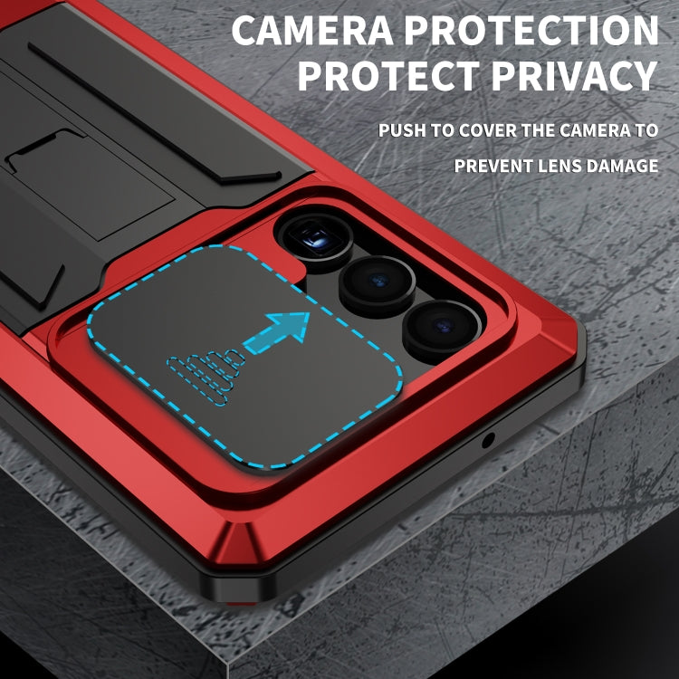 For Samsung Galaxy S23 Ultra 5G R-JUST Sliding Camera Design Life Waterproof Dustproof Shockproof Phone Case