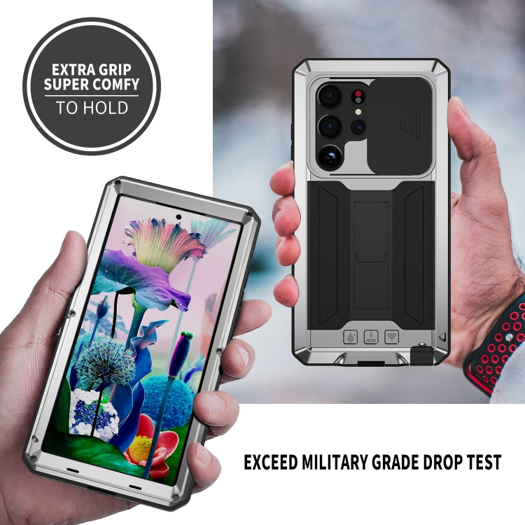 For Samsung Galaxy S23 Ultra 5G R-JUST Sliding Camera Design Life Waterproof Dustproof Shockproof Phone Case