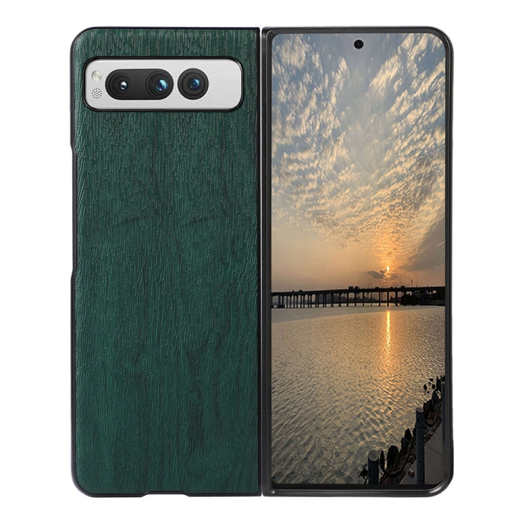 For Google Pixel Fold Wood Texture PU Phone Case
