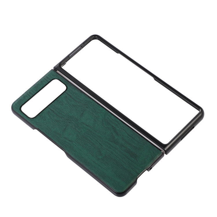For Google Pixel Fold Wood Texture PU Phone Case